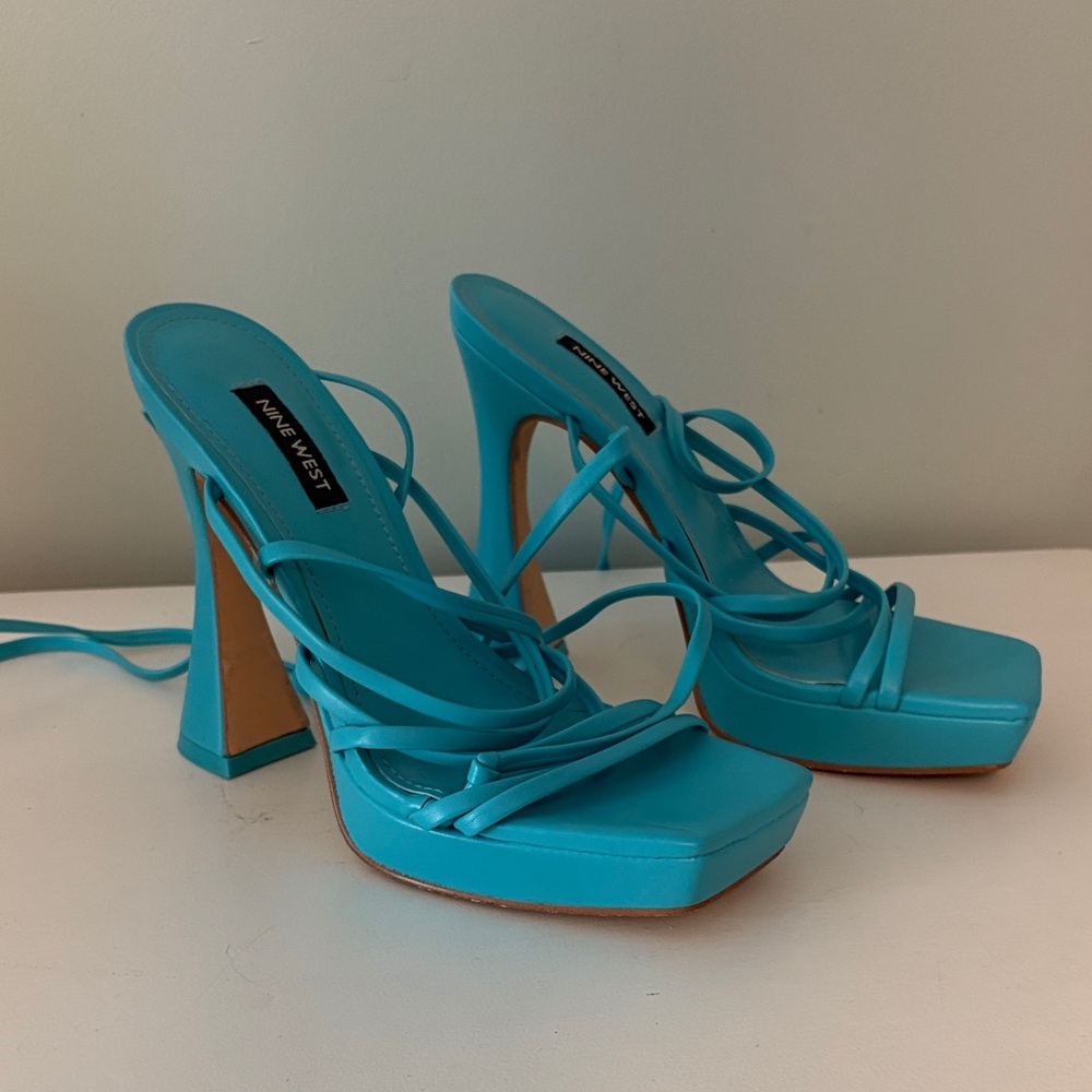 Nine West Turquoise Strappy Heels